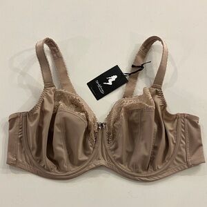 NWT Sculptresse Women's Tan Underwire Lace Bra
